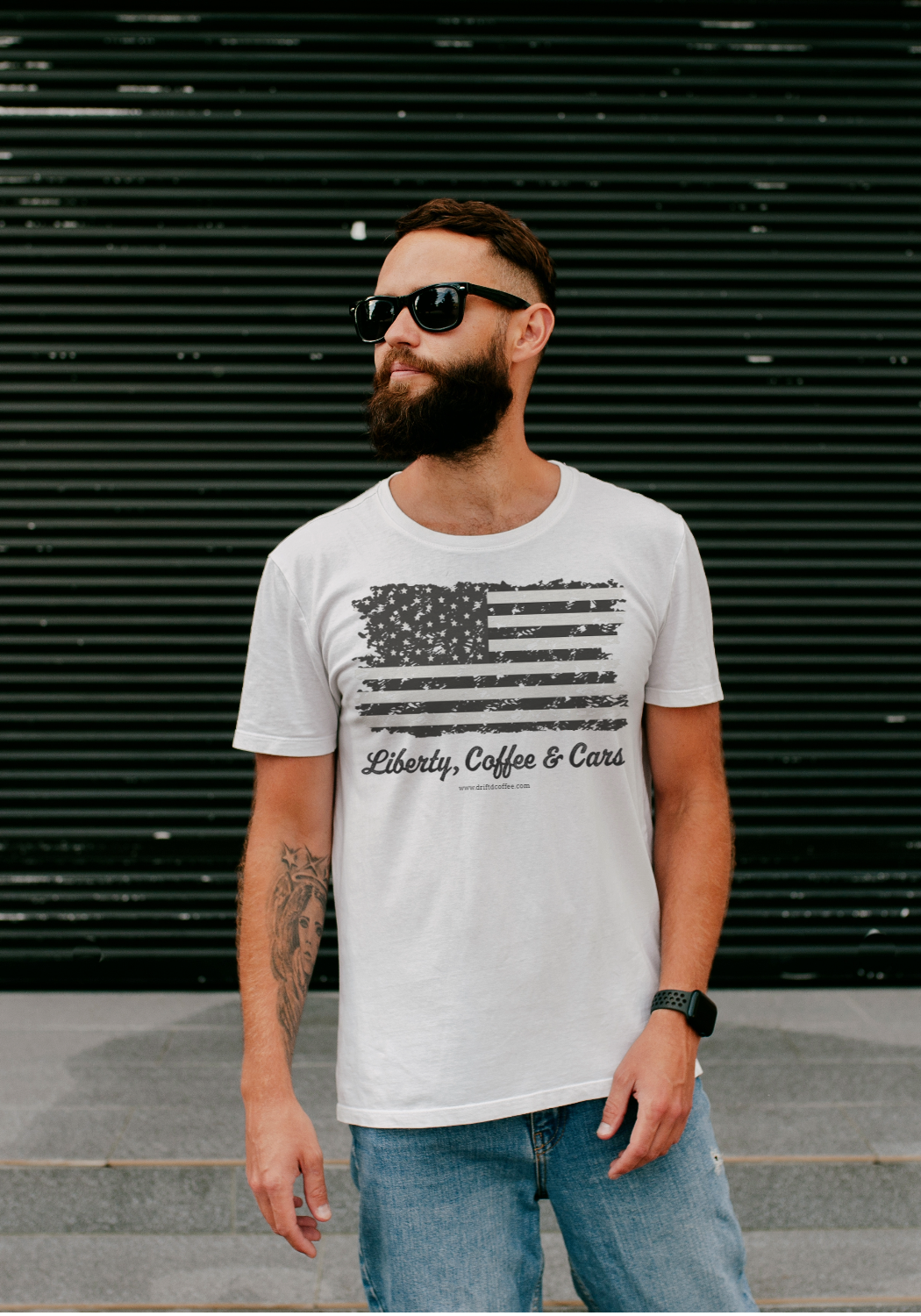 Liberty & Coffee T-Shirt - Premium T-Shirt from Drift'D Coffee - Starting at $23! Shop now at Drift'D Coffee